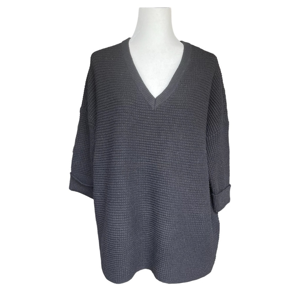 Vero Moda Black Waffle Knit Oversized Sweater US S